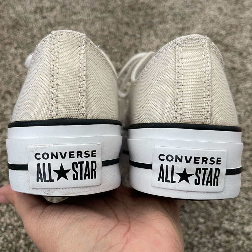 Women’s Converse Chuck Taylor All Star Metallic Low Top Platform Sneakers Sz 9 - Picture 5 of 11